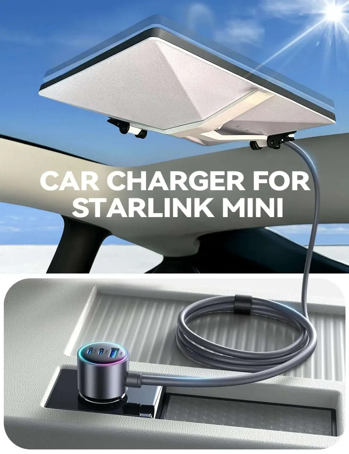 Starlink Mini Car Adapter waterproof cable detail image